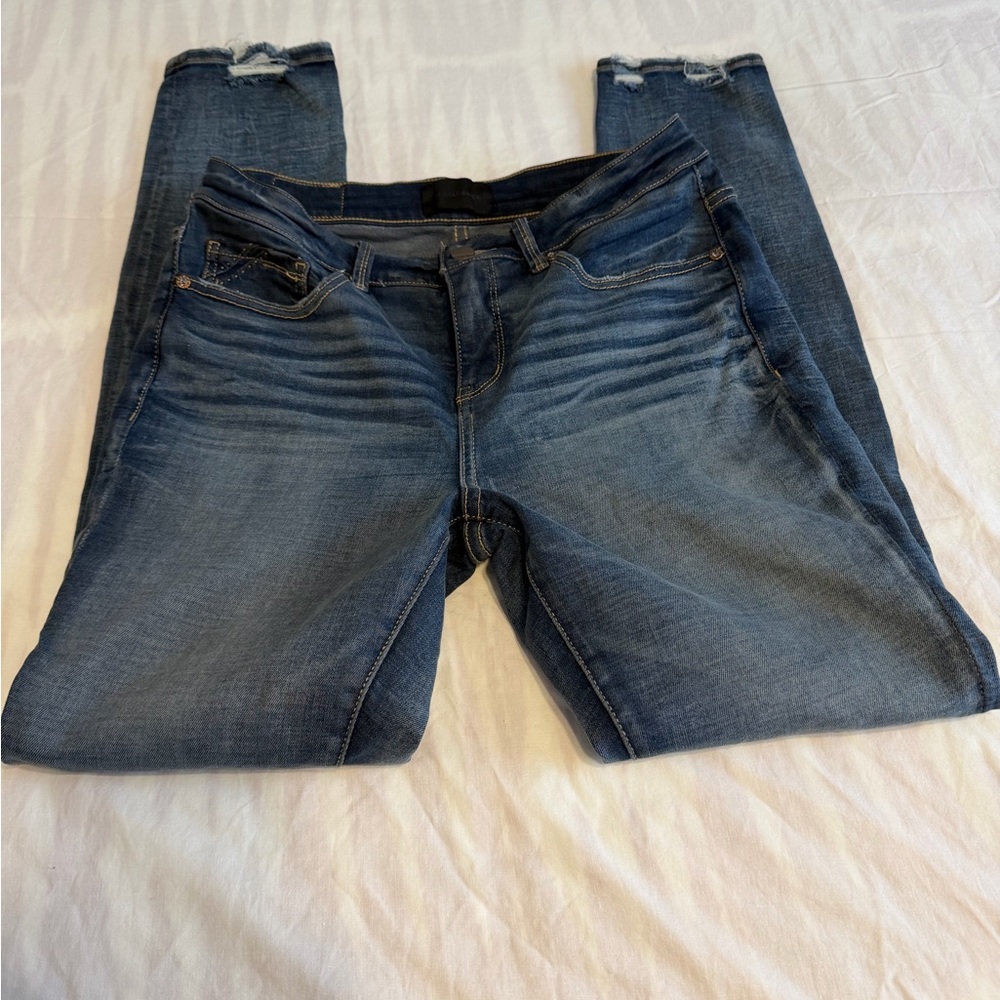Buckle Distressed Blue Skinny Jeans
